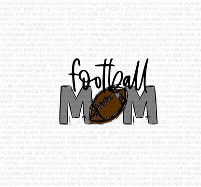 Football Mom (Multiple Colors Avail.) DTF (Direct to Film) Transfers, Sports DTF Transfer Ready to Press, 3-5 Day Ship