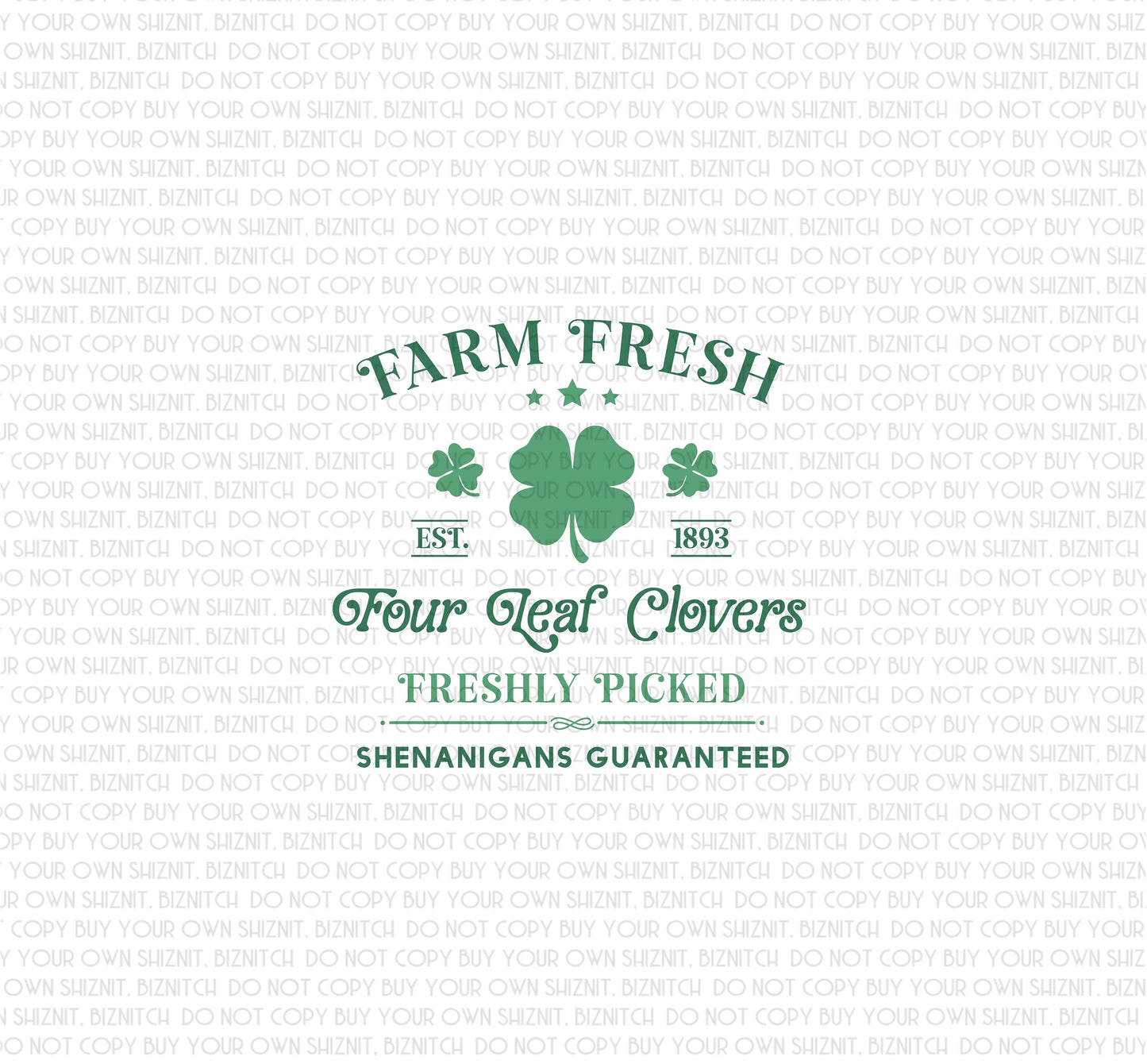 Farm Fresh Clovers DTF (Direct to Film) Transfers, St. Patrick's Day DTF Transfer Ready to Press