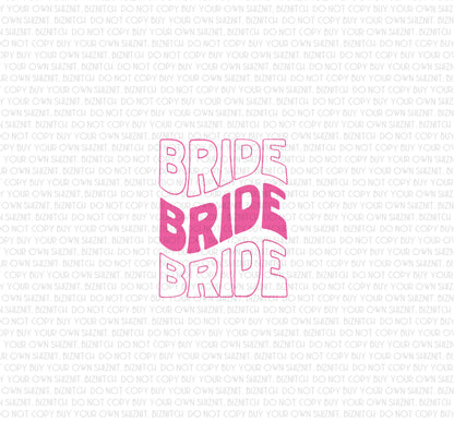 Bride Retro DTF (Direct to Film) Transfers, Wedding DTF Transfer Ready to Press, 1-3 Day Ship