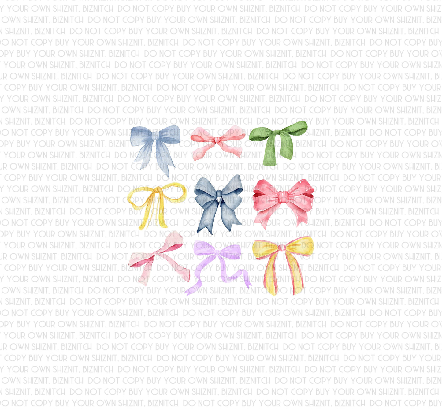 Multi Colored Bows DTF (Direct to Film) Transfers, Coquette DTF Transfer Ready to Press, 1-3 Day Ship