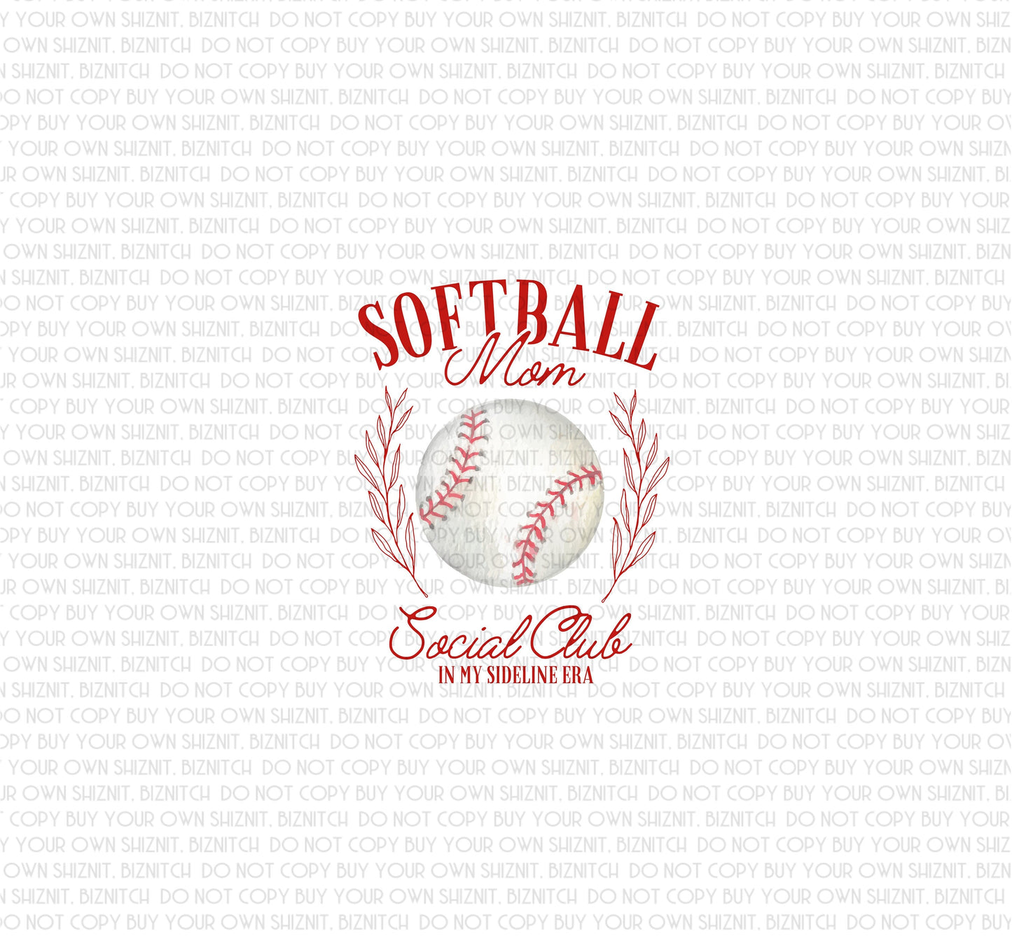 Softball Mom Social DTF (Direct to Film) Transfers, Sports DTF Transfer Ready to Press