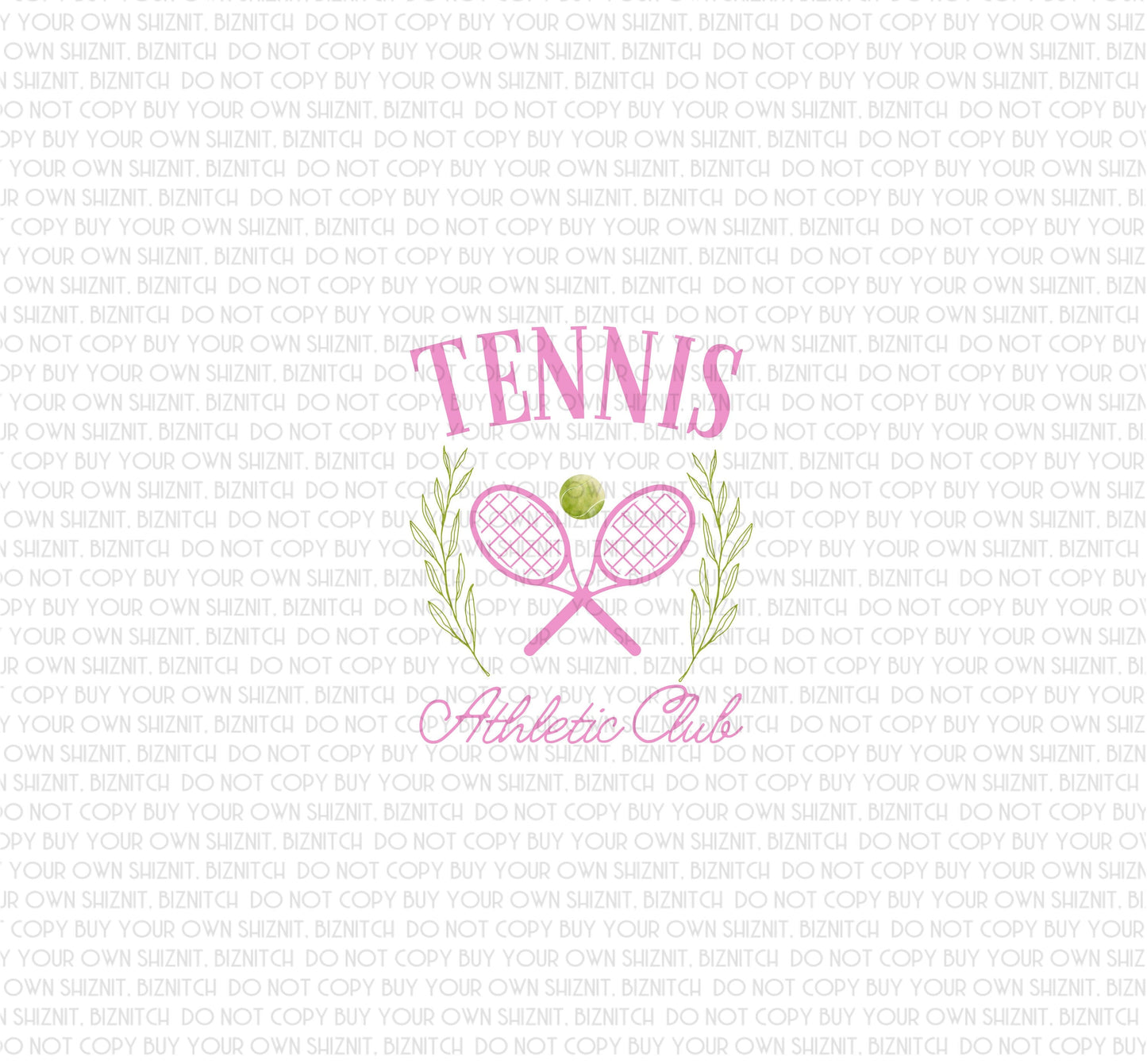 Tennis Athletic Club DTF (Direct to Film) Transfers, Sports DTF Transfer Ready to Press