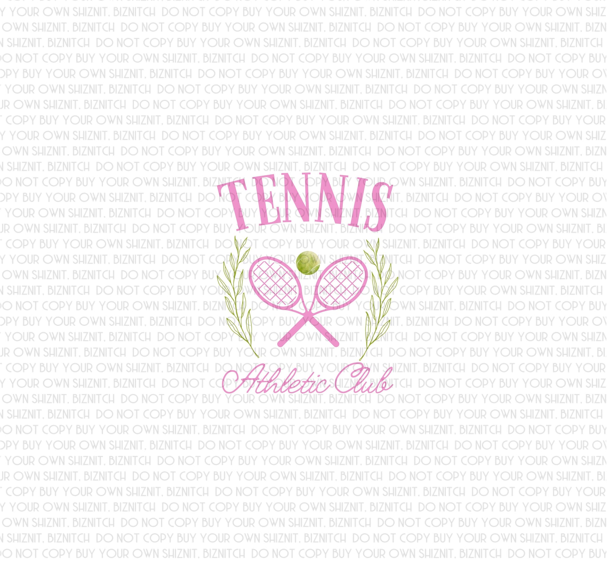 Tennis Athletic Club DTF (Direct to Film) Transfers, Sports DTF Transfer Ready to Press