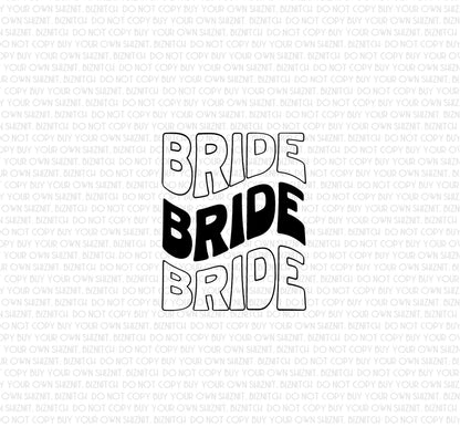 Bride Retro DTF (Direct to Film) Transfers, Wedding DTF Transfer Ready to Press, 1-3 Day Ship