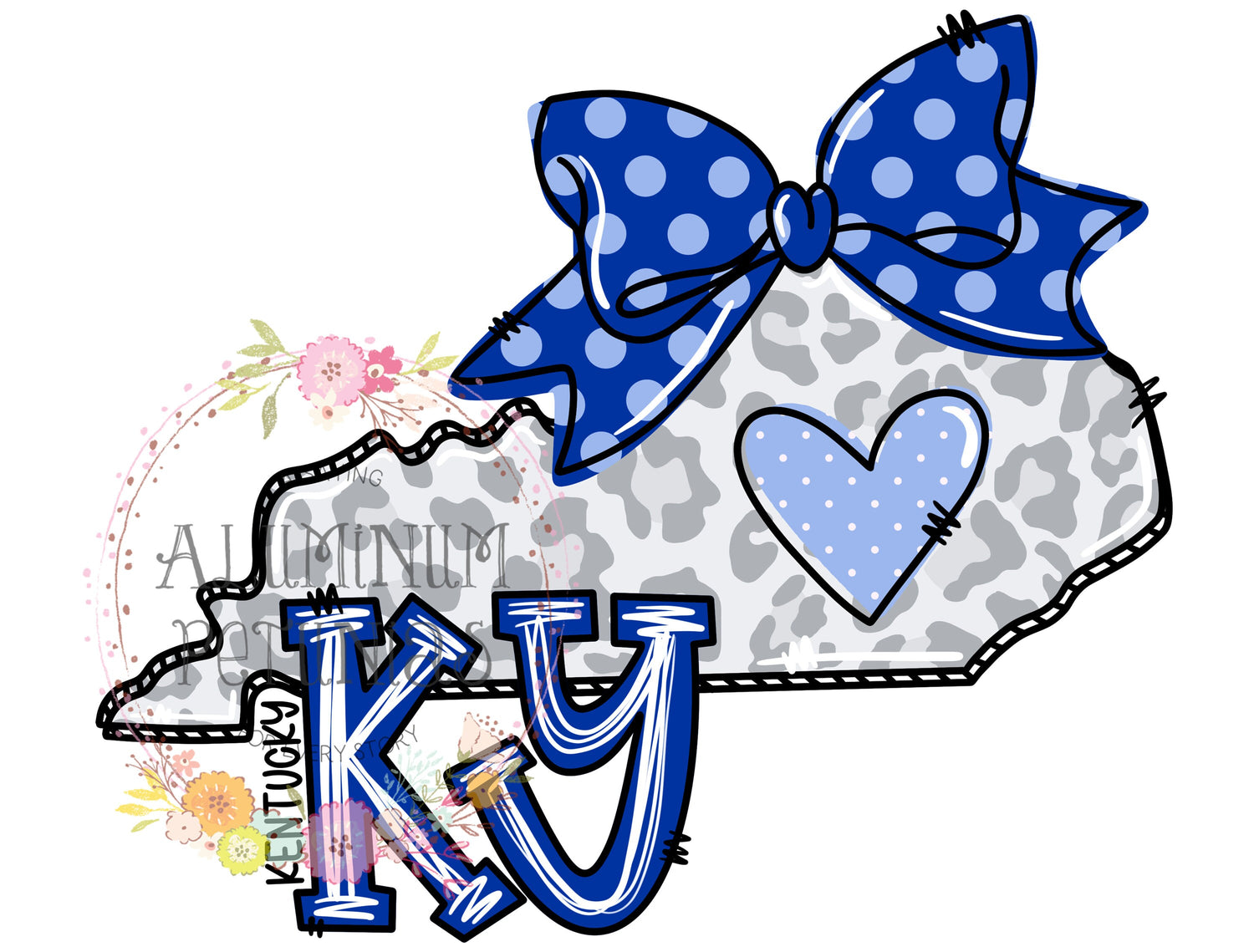 Kentucky State Doodle Leopard State DTF (Direct to Film) Transfers, Doodle States DTF Transfer Ready to Press, Wildcats