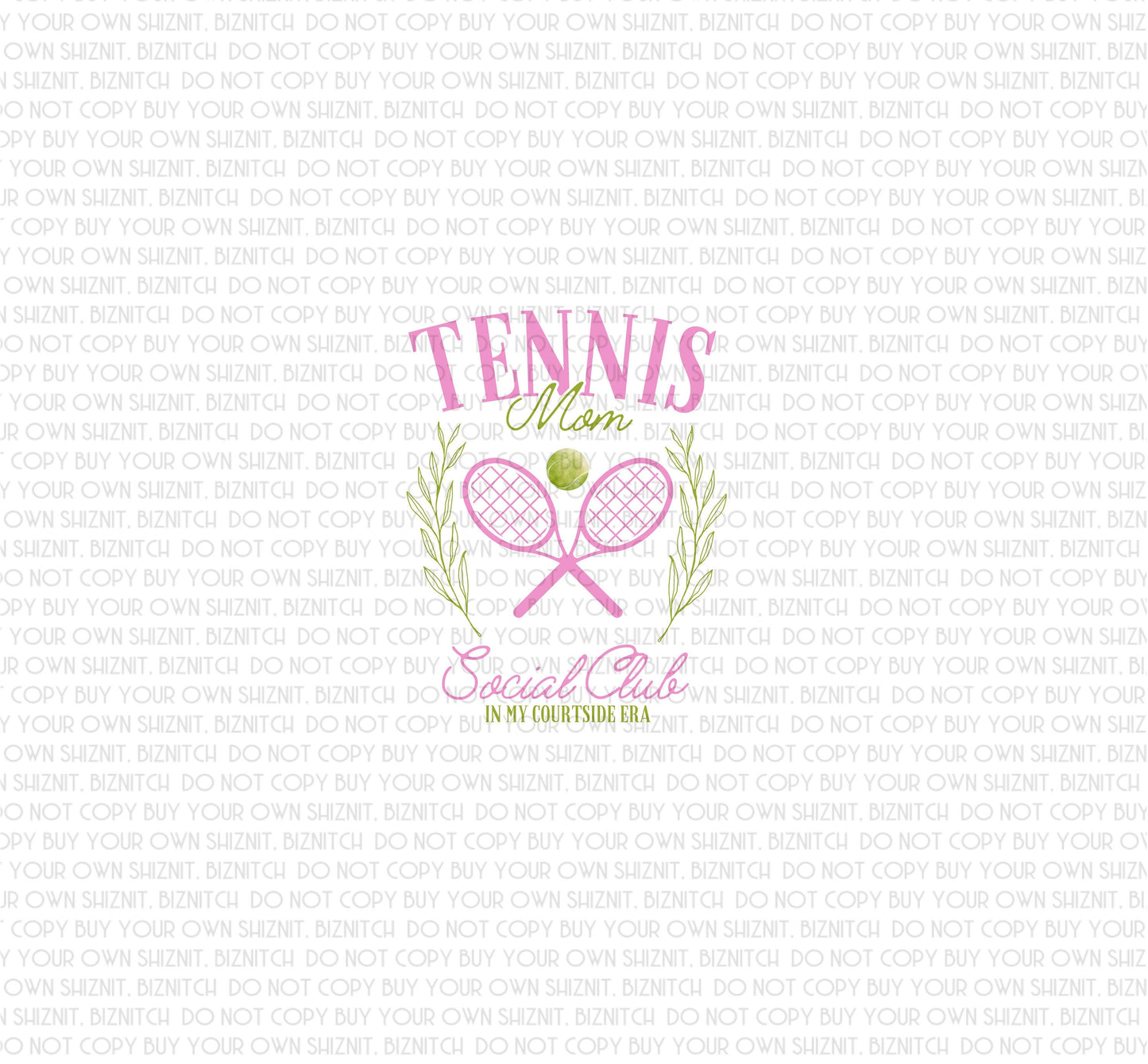 Tennis Mom Social DTF (Direct to Film) Transfers, Sports DTF Transfer Ready to Press